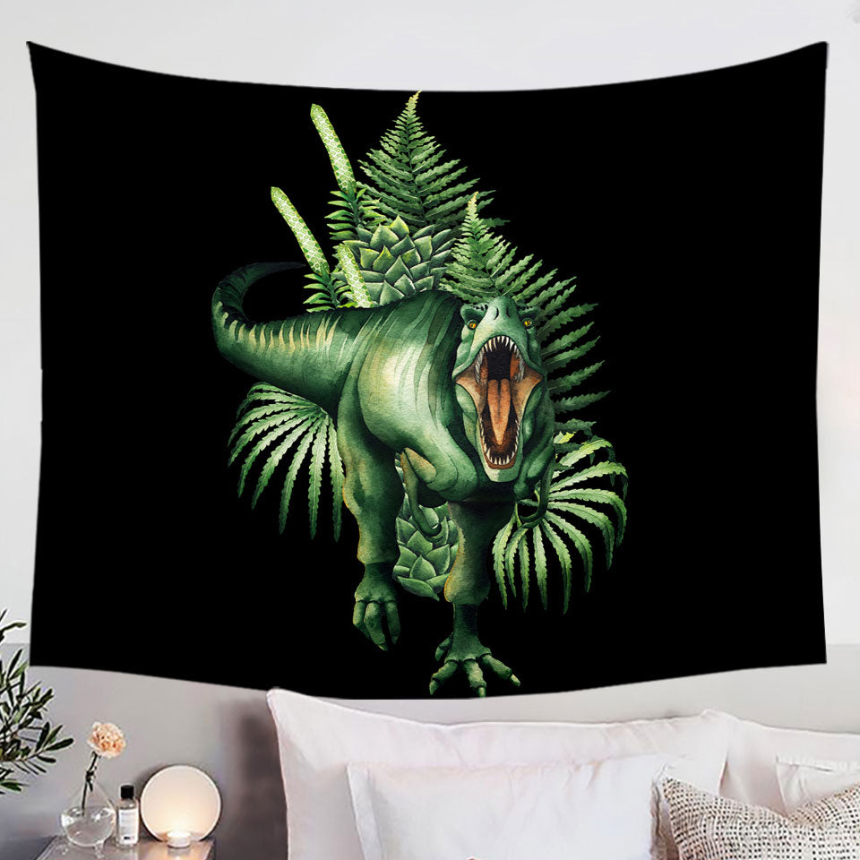 Green Scary Dinosaur Tapestries