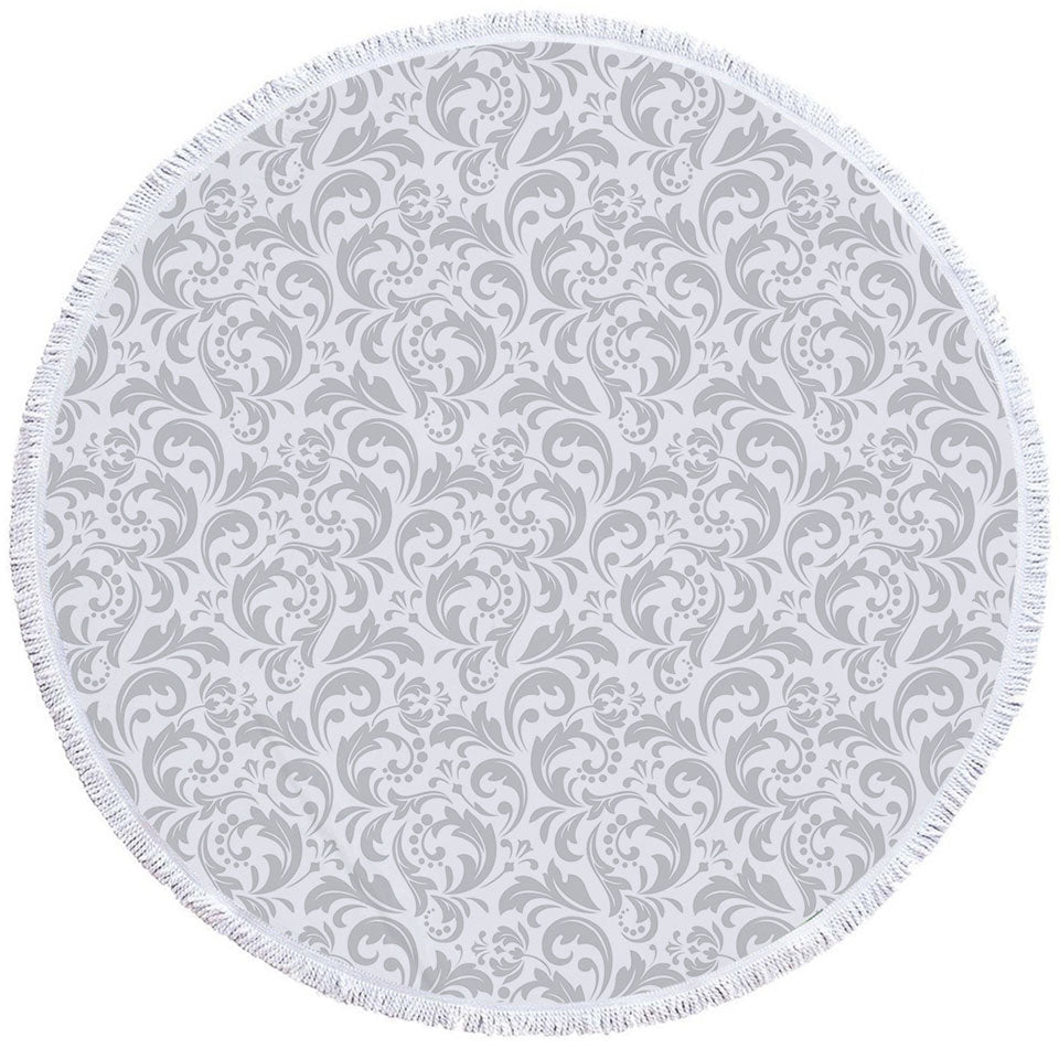 Grey Pattern Beach Towels of Royal Floral