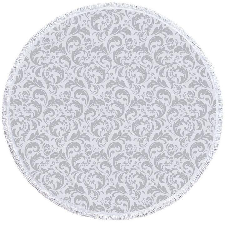 Grey Pattern Beach Towels of Royal Floral