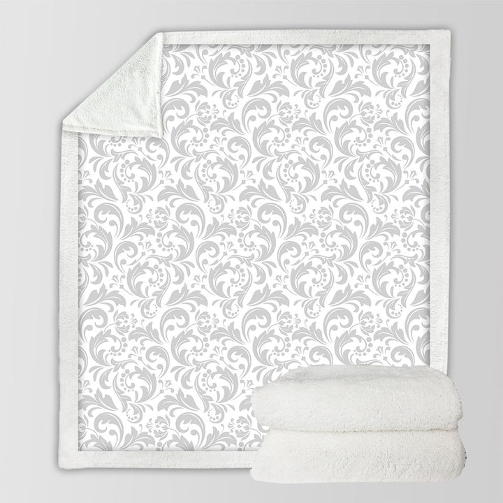Grey Pattern Sofa Blankets of Royal Floral