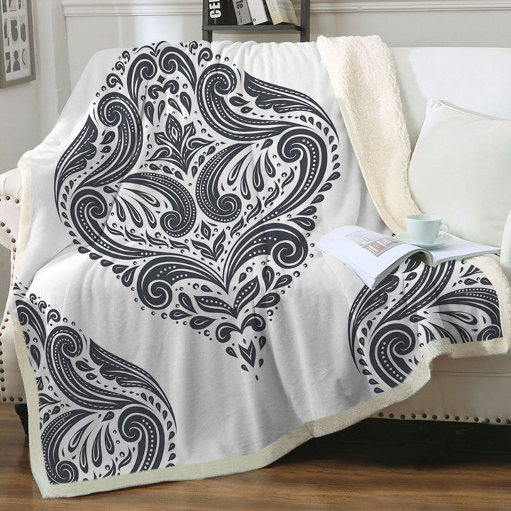 Grey Royal Floral Sofa Blankets
