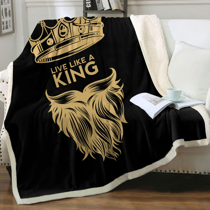 Guys Throws Mens Design Live Like a King