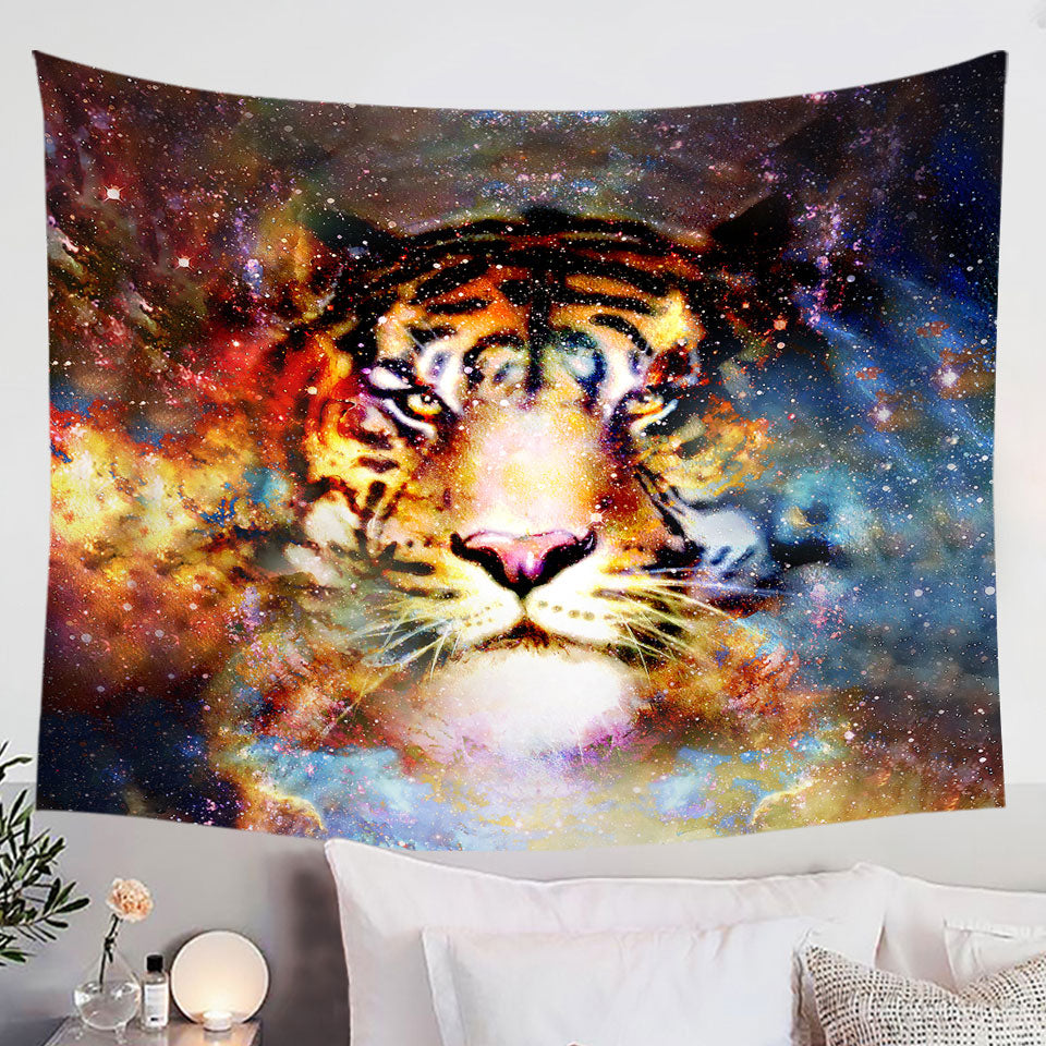 Guys Wall Decor Tapestry Cool Space Tiger