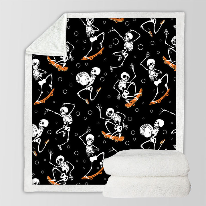 Halloween Blankets Funny Skeletons