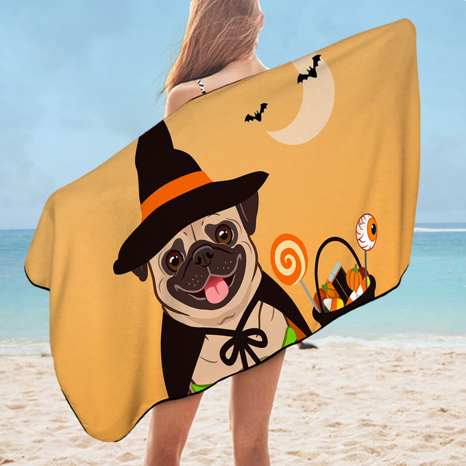 Halloween Childrens Beach Towels Pug