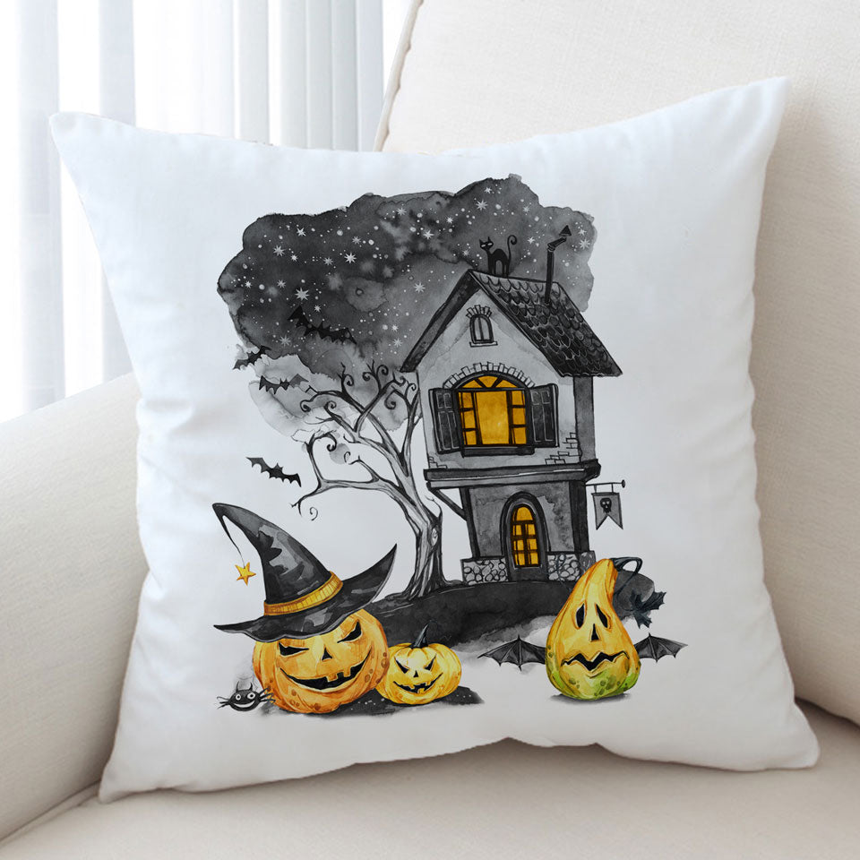 Halloween Cushion Covers Haunted House