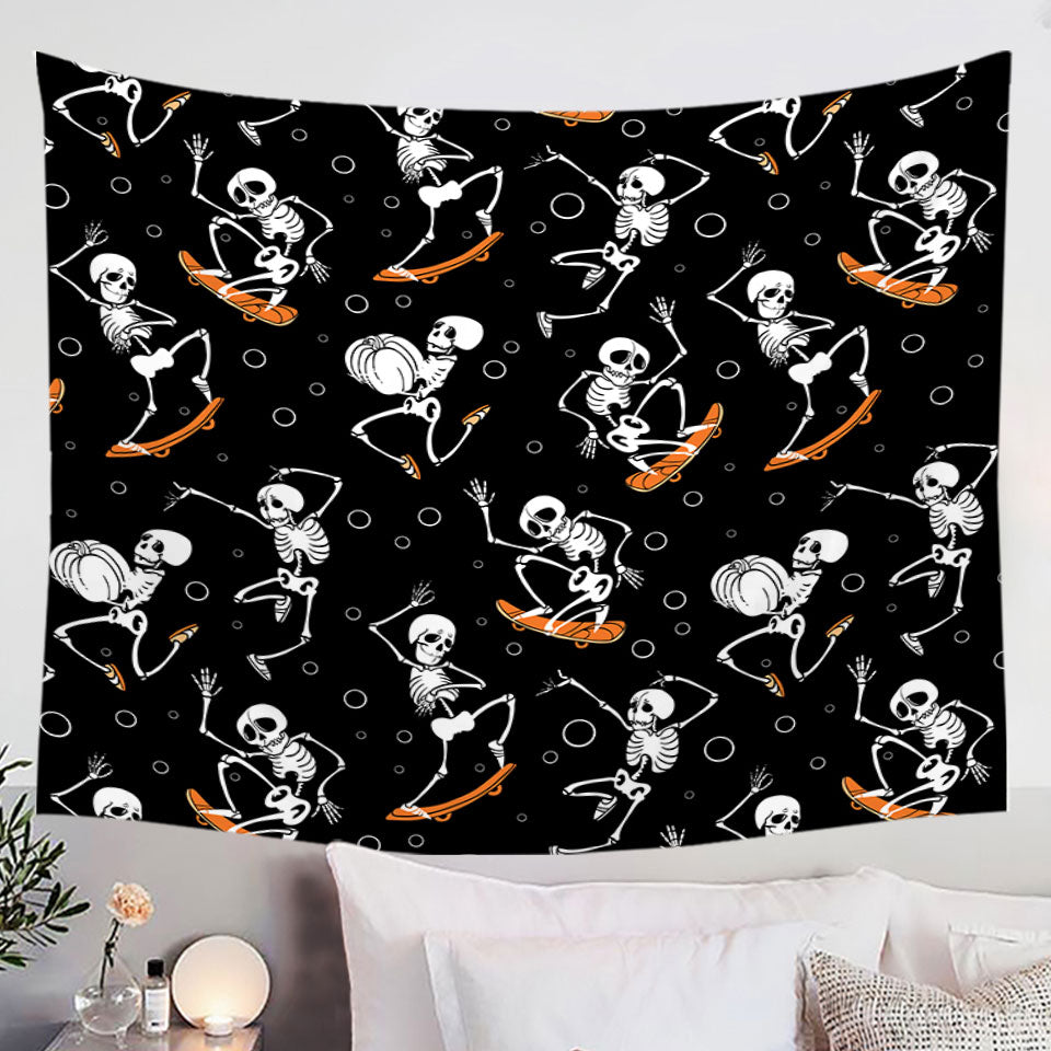 Halloween Funny Skeletons Wall Decor Tapestry