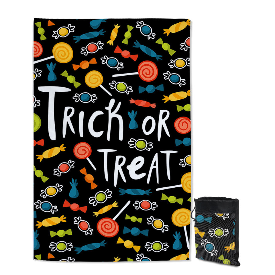 Halloween Quick Dry Beach Towels Trick or Treat Candies