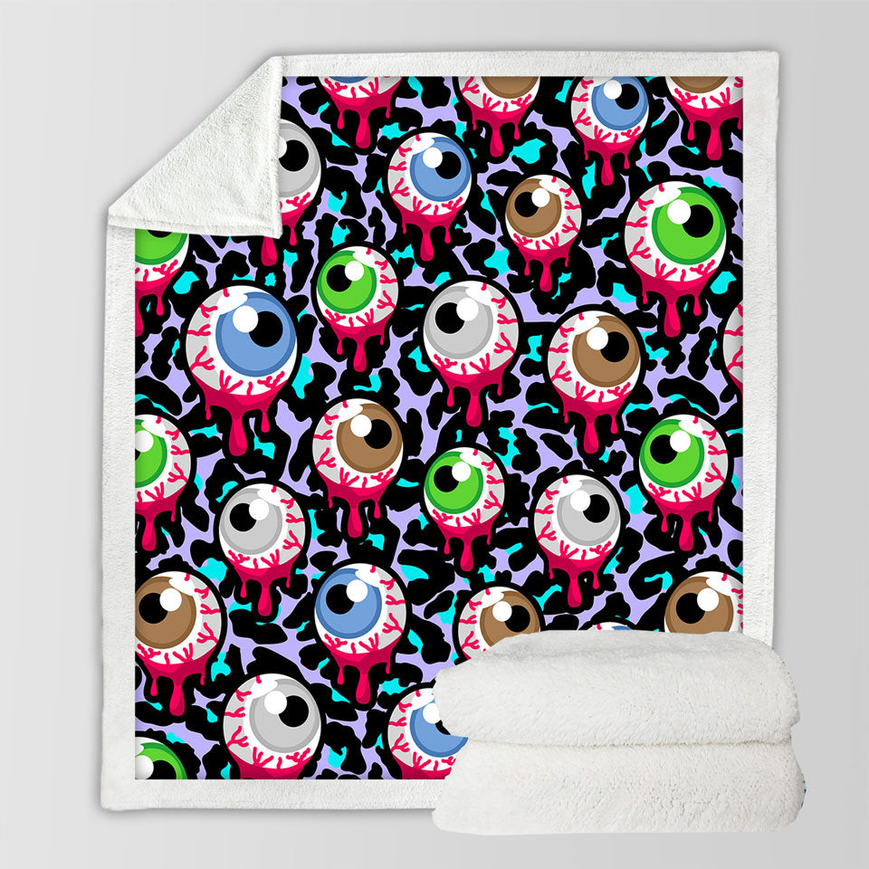 Halloween Scary Throw Blanket Eyeballs