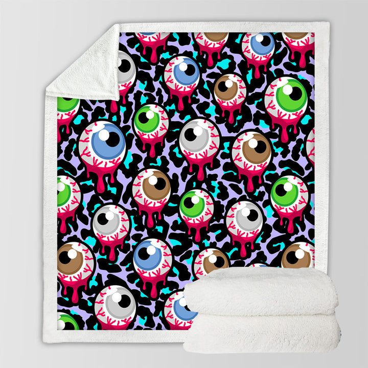 Halloween Scary Throw Blanket Eyeballs