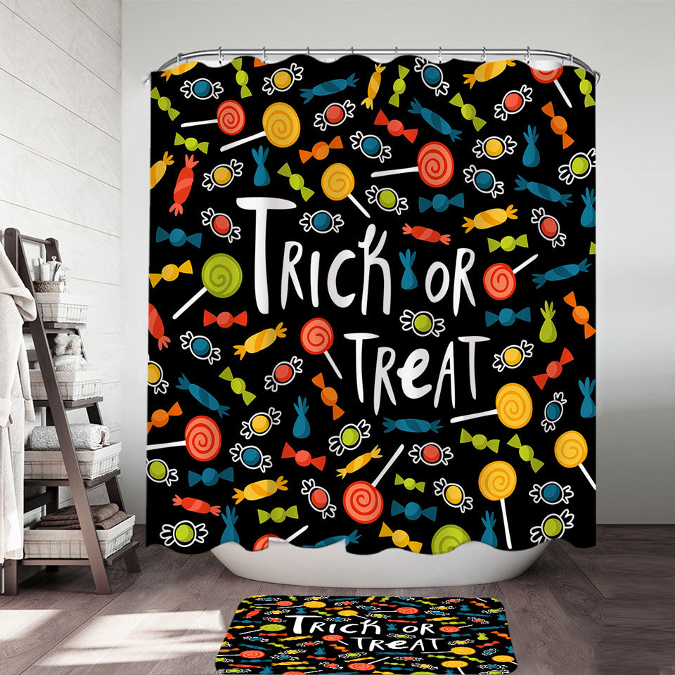 Halloween Shower Curtains Trick or Treat Candies