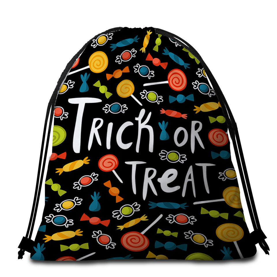 Halloween Trick or Treat Candies Beach Bags and Towels