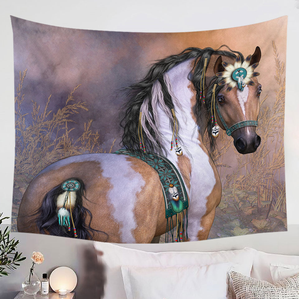Hanging-Fabric-On-Wall-Daughter-of-the-Wind-Native-American-Girl-Horse