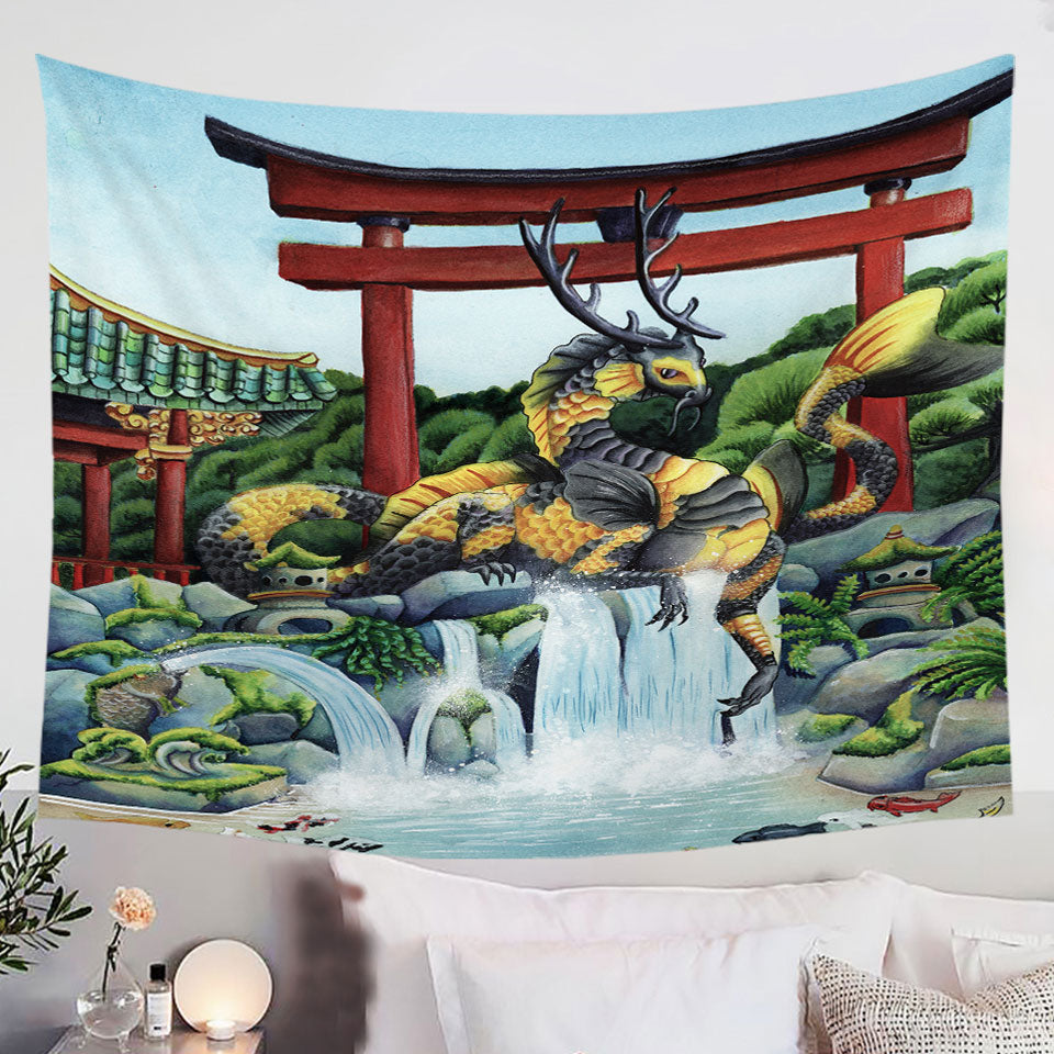 Hanging-Fabric-On-Wall-The-Japanese-Emperor-Koi-Fish-and-Dragon