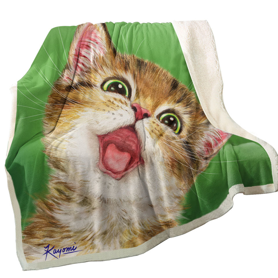 Happy Cute Kitty Cat Blankets for Kids