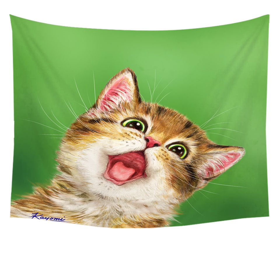 Happy Cute Kitty Cat Wall Decor for Kids