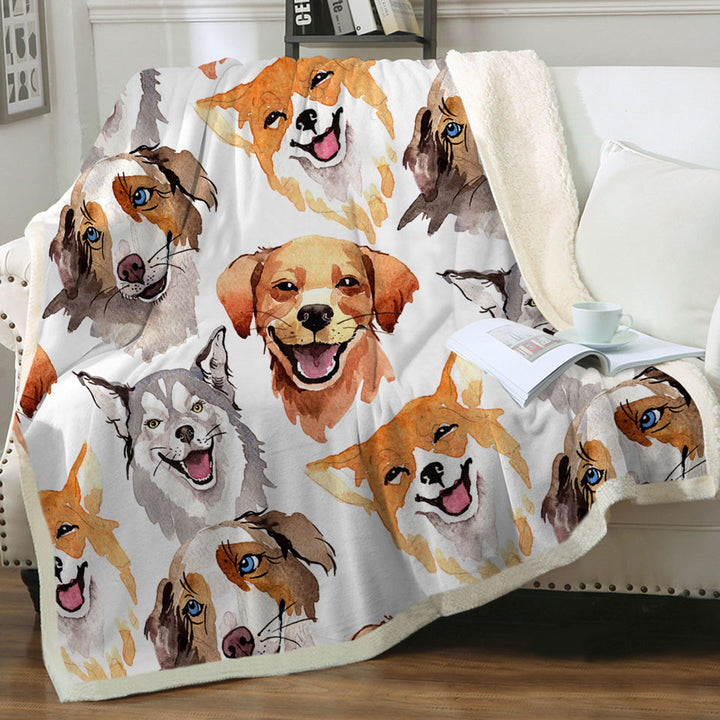 Happy Dogs Fleece Blankets