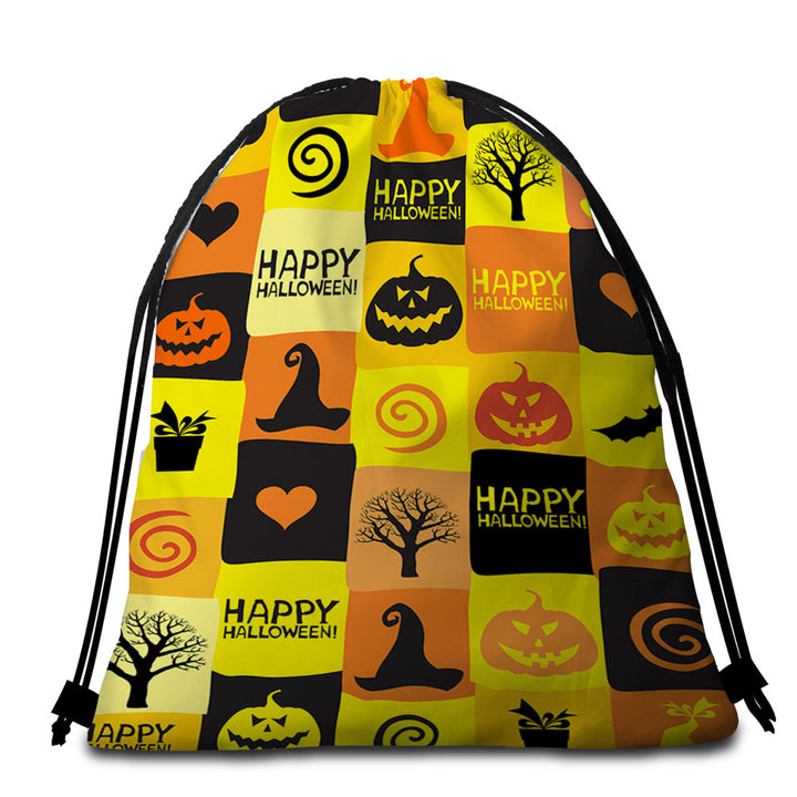 Happy Halloween Beach Towel Bags