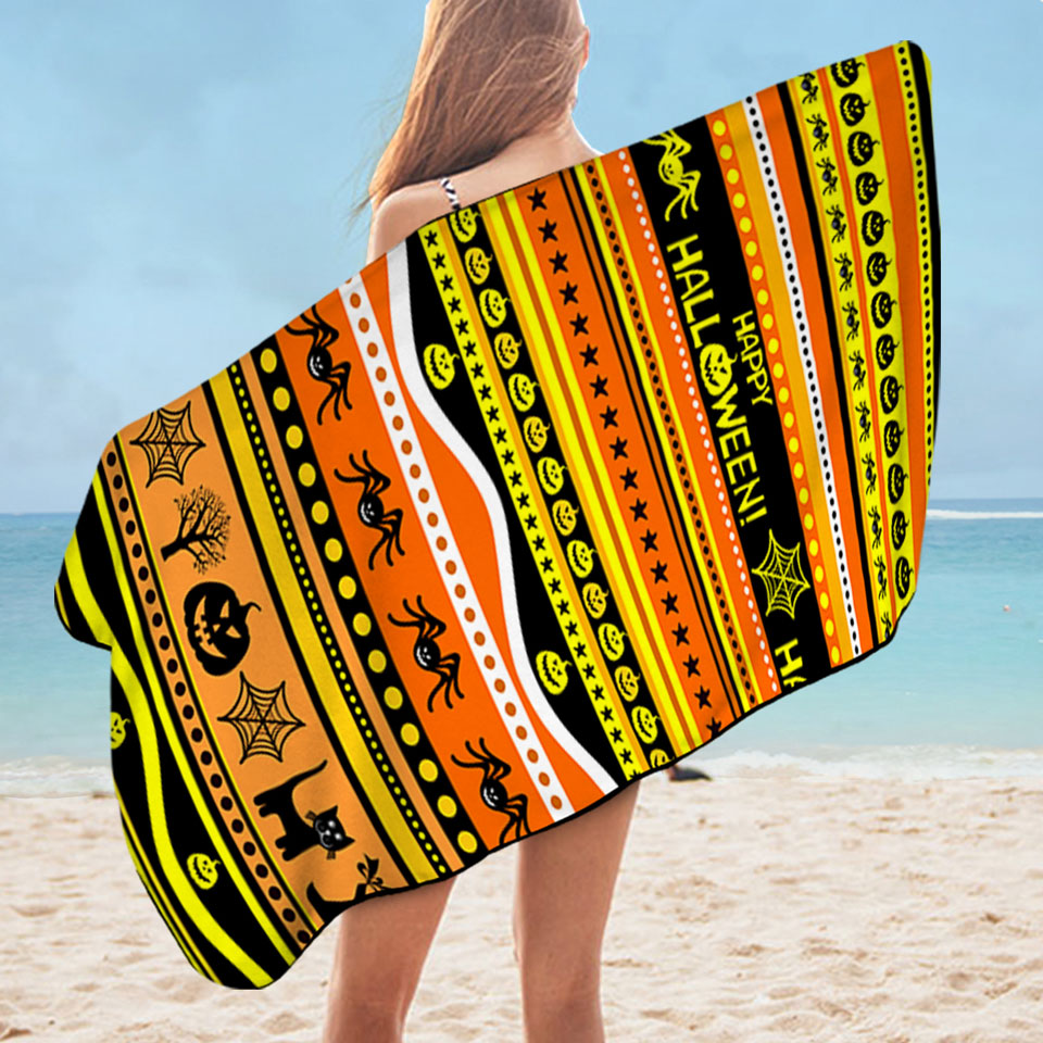 Happy Halloween Beach Towels On Sale Design