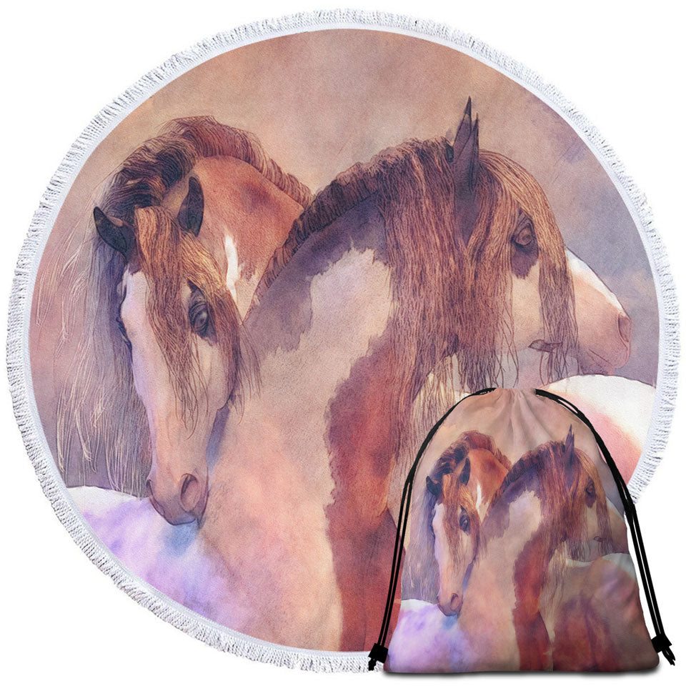 Harmony Beautiful Horses Art Beach Towels On Sale