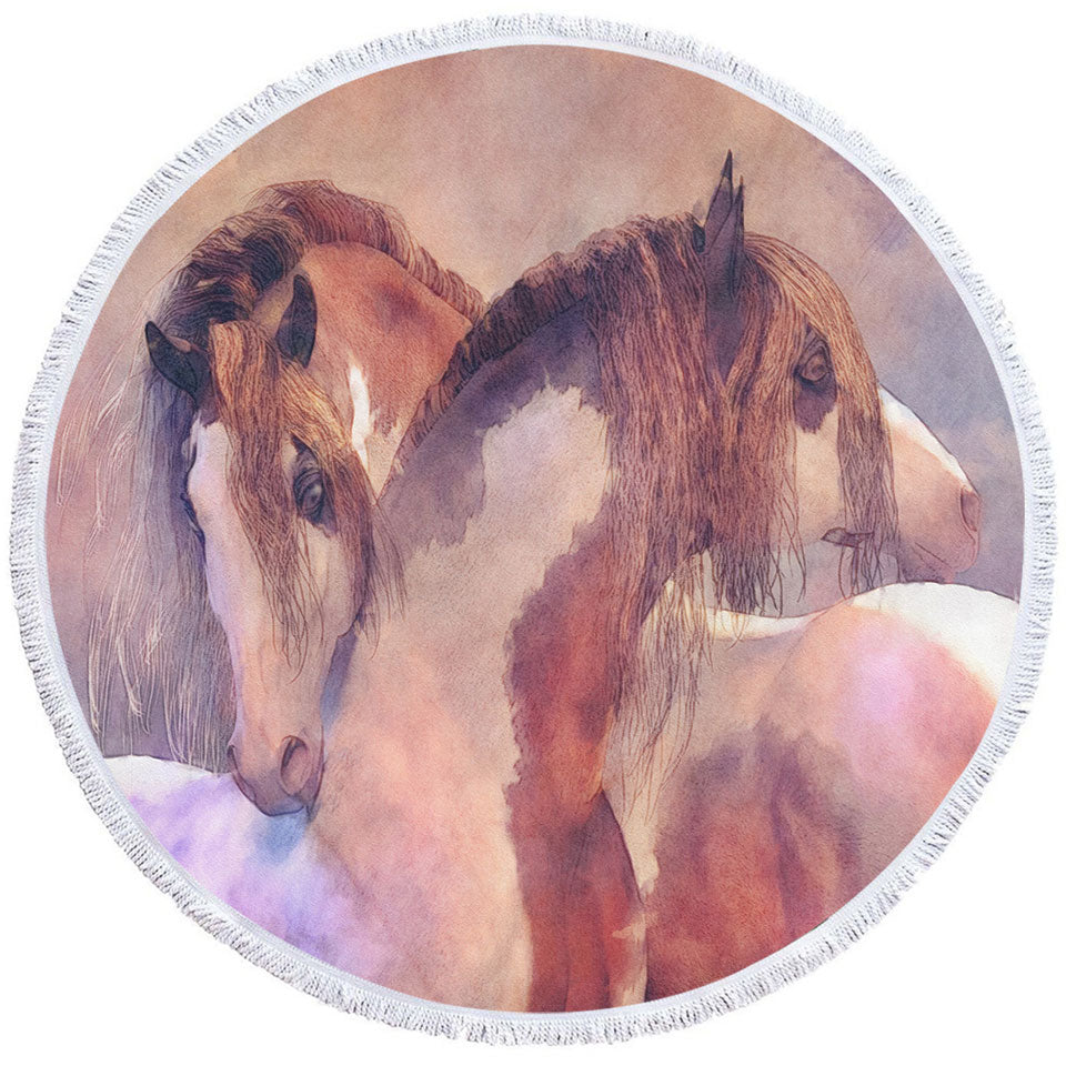 Harmony Beautiful Horses Art Circle Towel