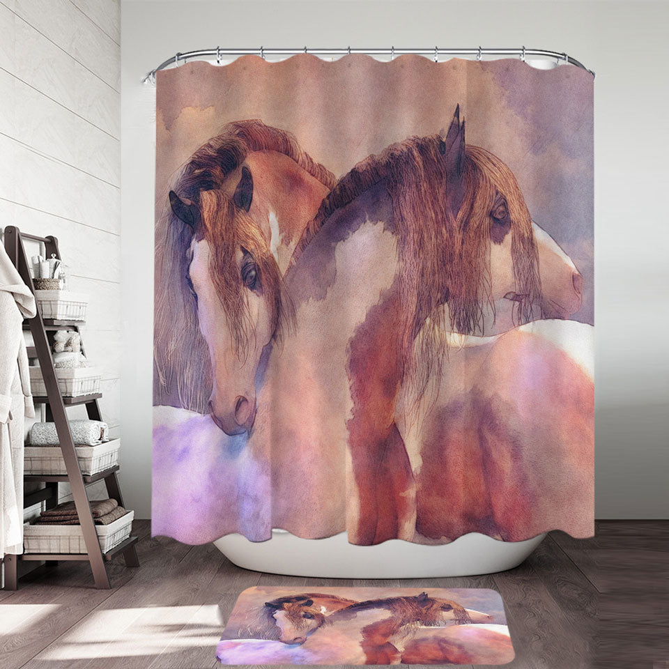 Harmony Beautiful Horses Art Shower Curtain