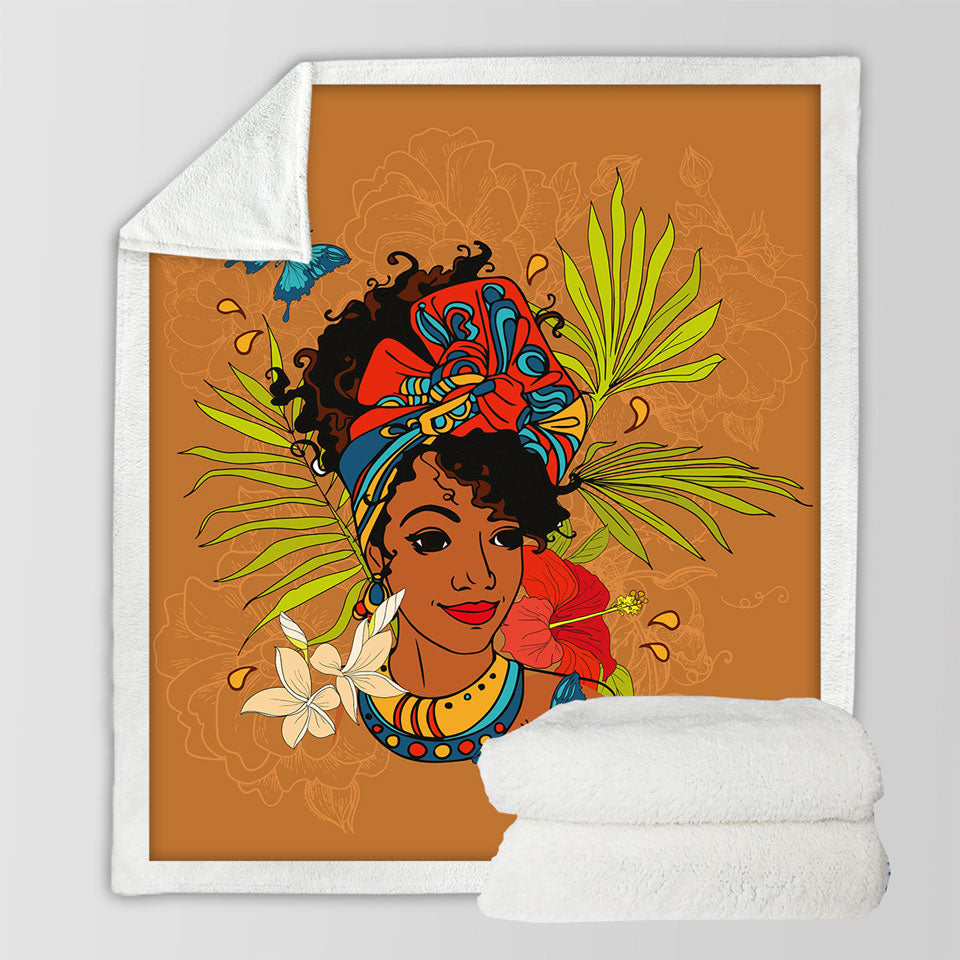 Hawaii Girl Sherpa Blanket