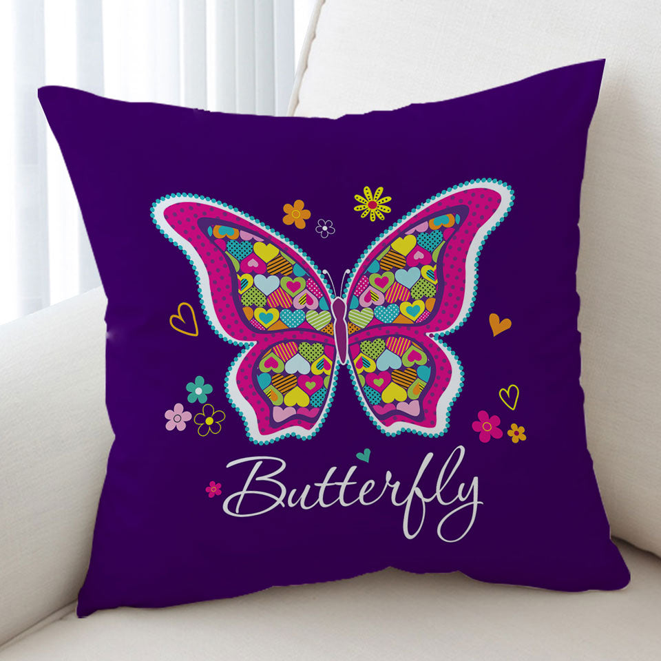 Heart Pattern Butterfly Sofa Pillows