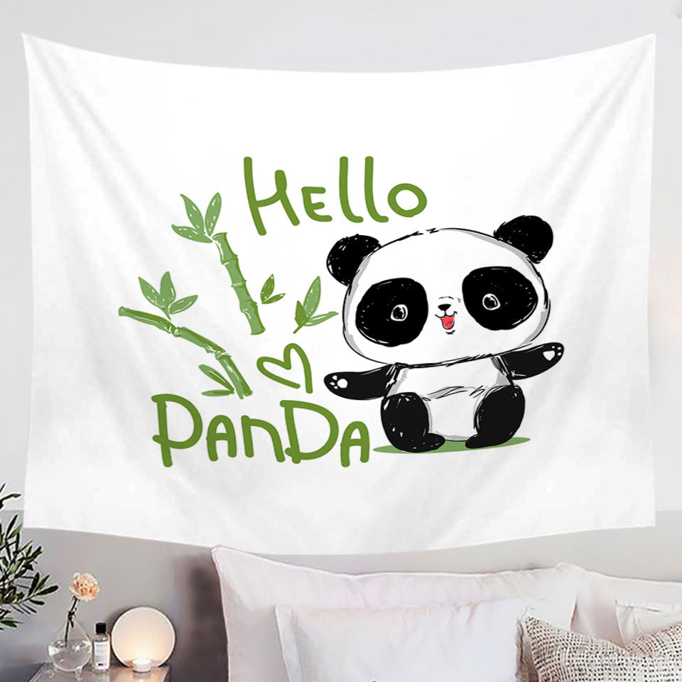 Hello Kids form a Cute Little Panda Wall Art for Children