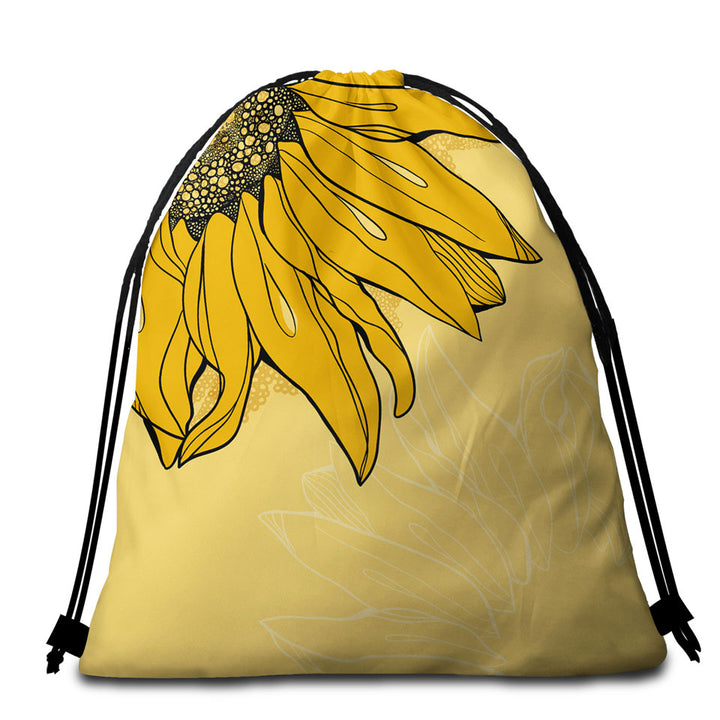 Hidden Sunflower Beach Bags and Towels