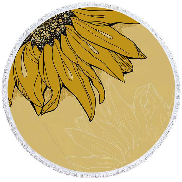 Hidden Sunflower Womens Beach Towel