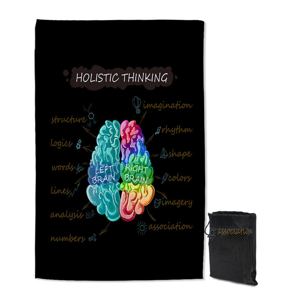 Holistic Thinking Colorful Brain Quick Dry Beach Towel