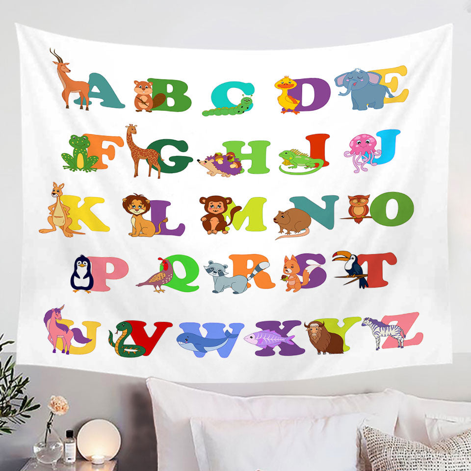 Home Wall Decor for Kids Alphabet Animals Cute Characters