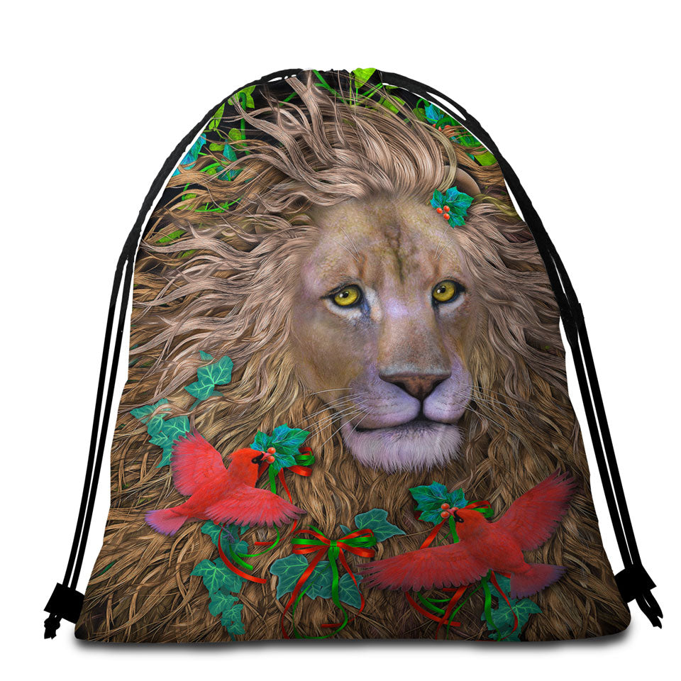 Honorable Lion Beach Towel Bags the King of Peace