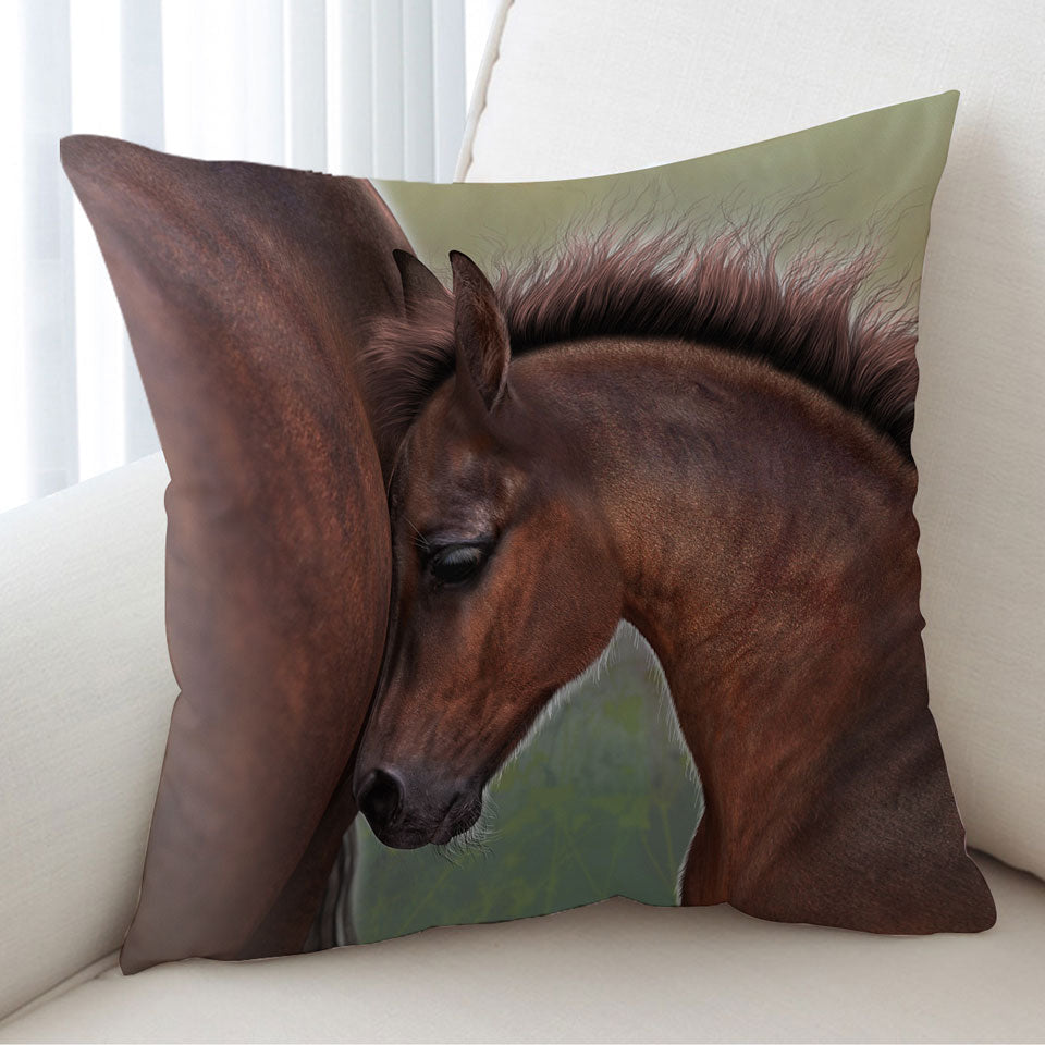 Horse Art Cute Momma with Foal Cushion Covers