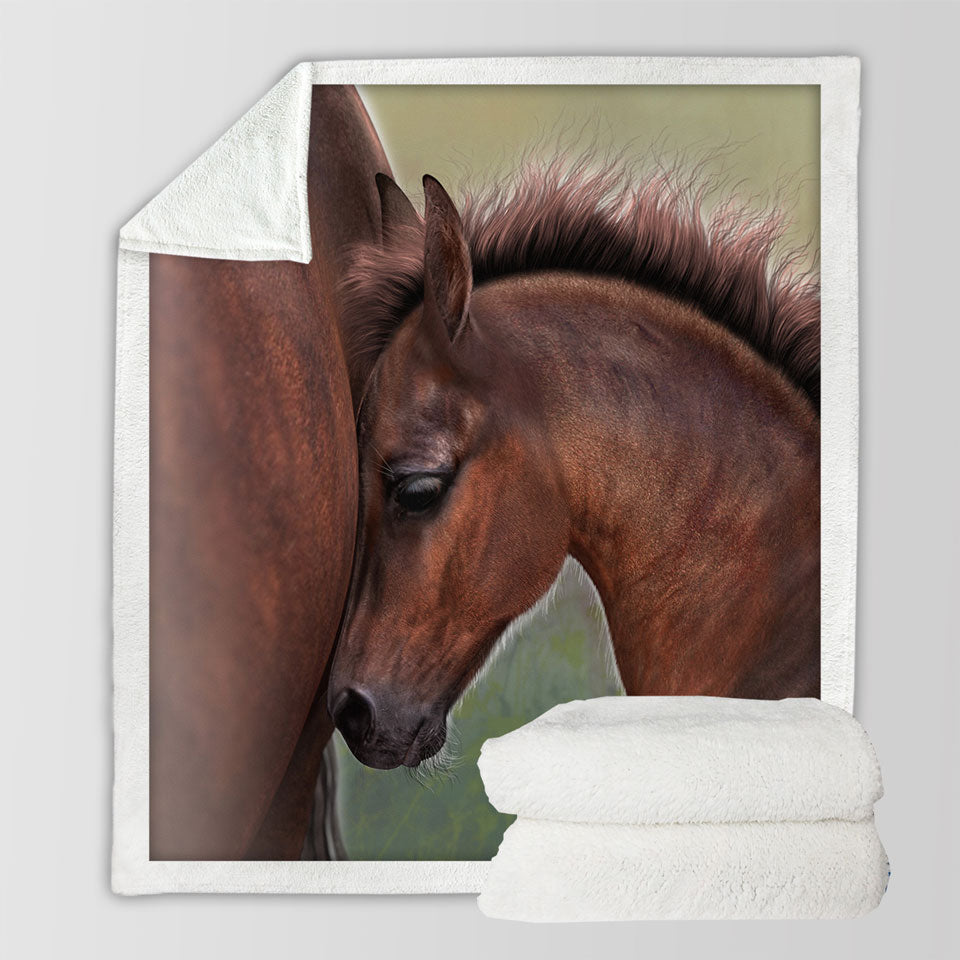 products/Horse-Art-Cute-Momma-with-Foal-Sherpa-blanket