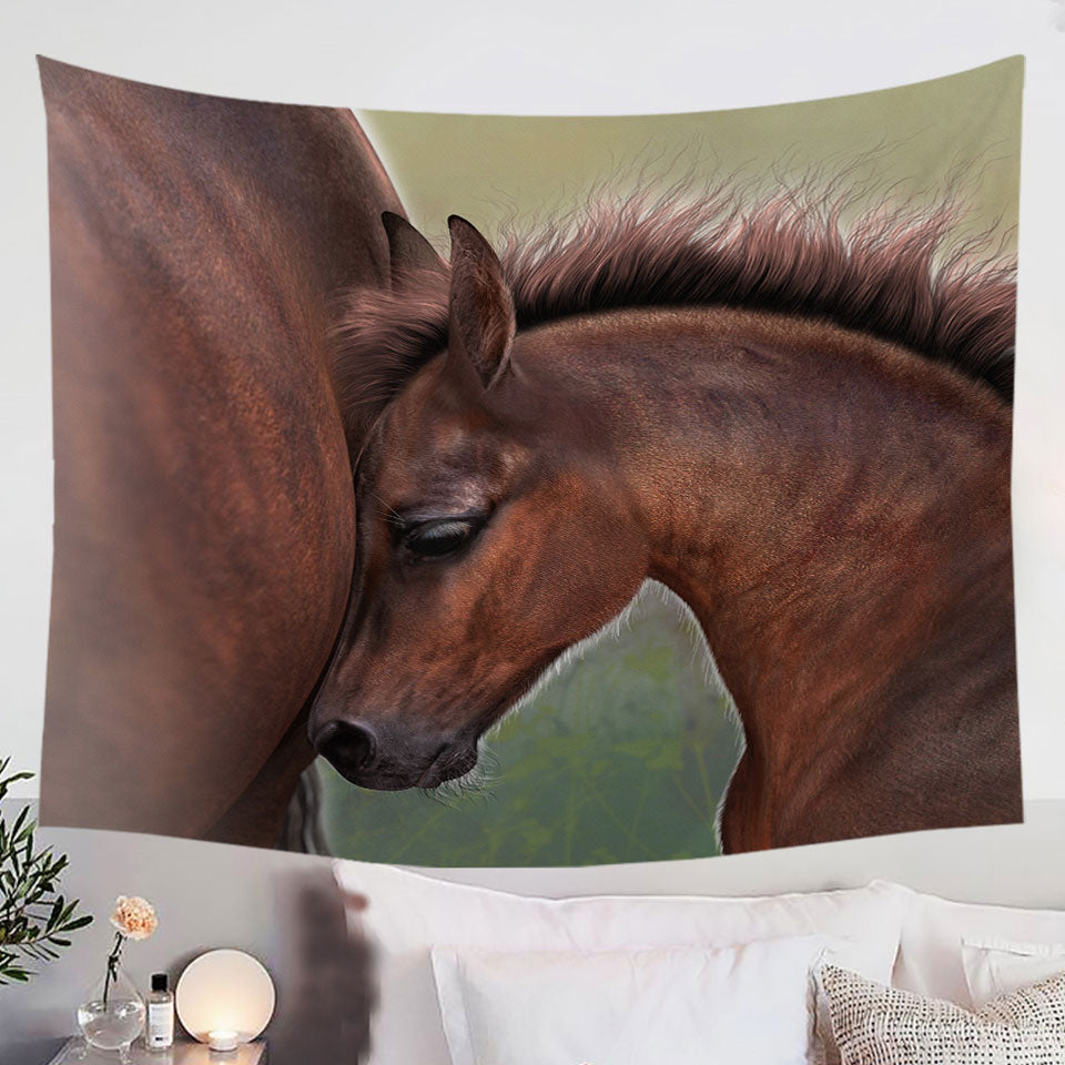 Horse-Art-Cute-Momma-with-Foal-Tapestry
