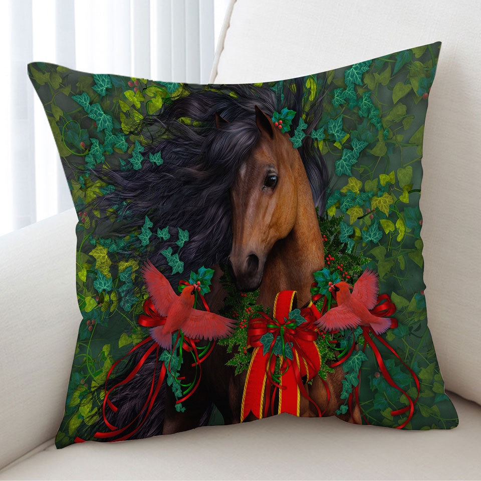 Horse Art Morgans Christmas Cushion Covers