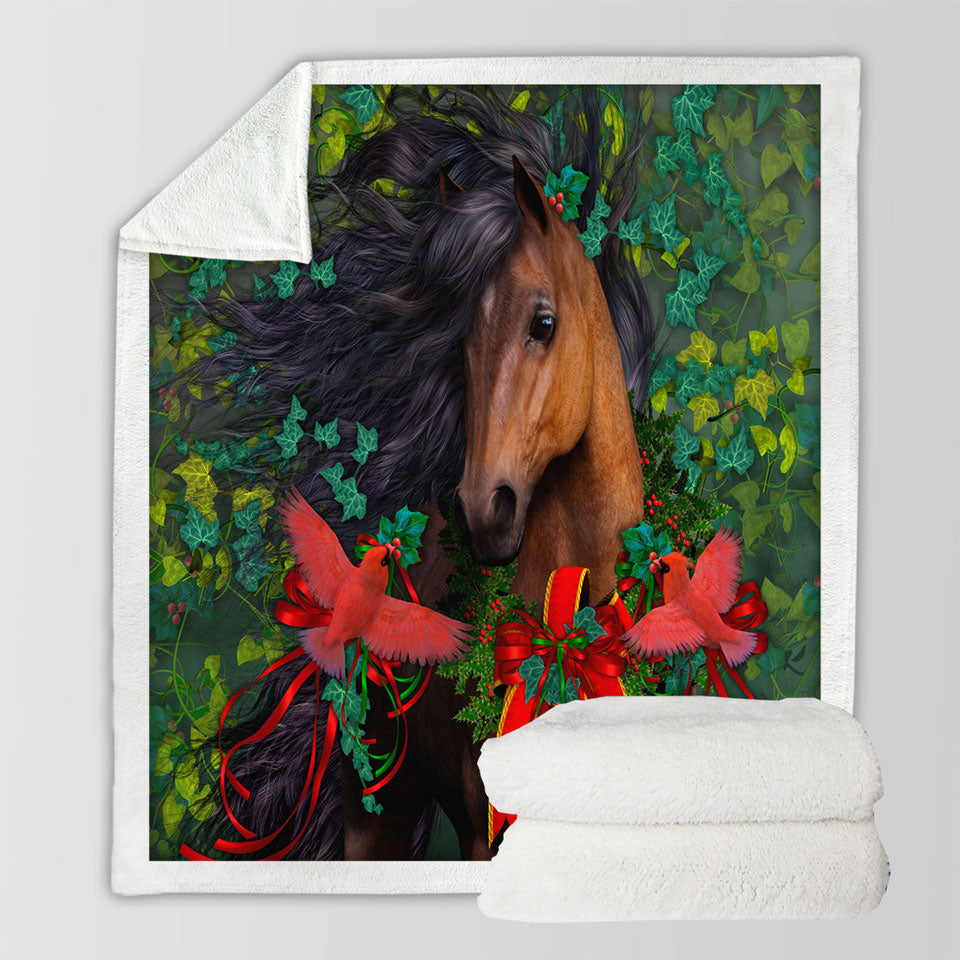 products/Horse-Art-Morgans-Christmas-Sofa-Blankets