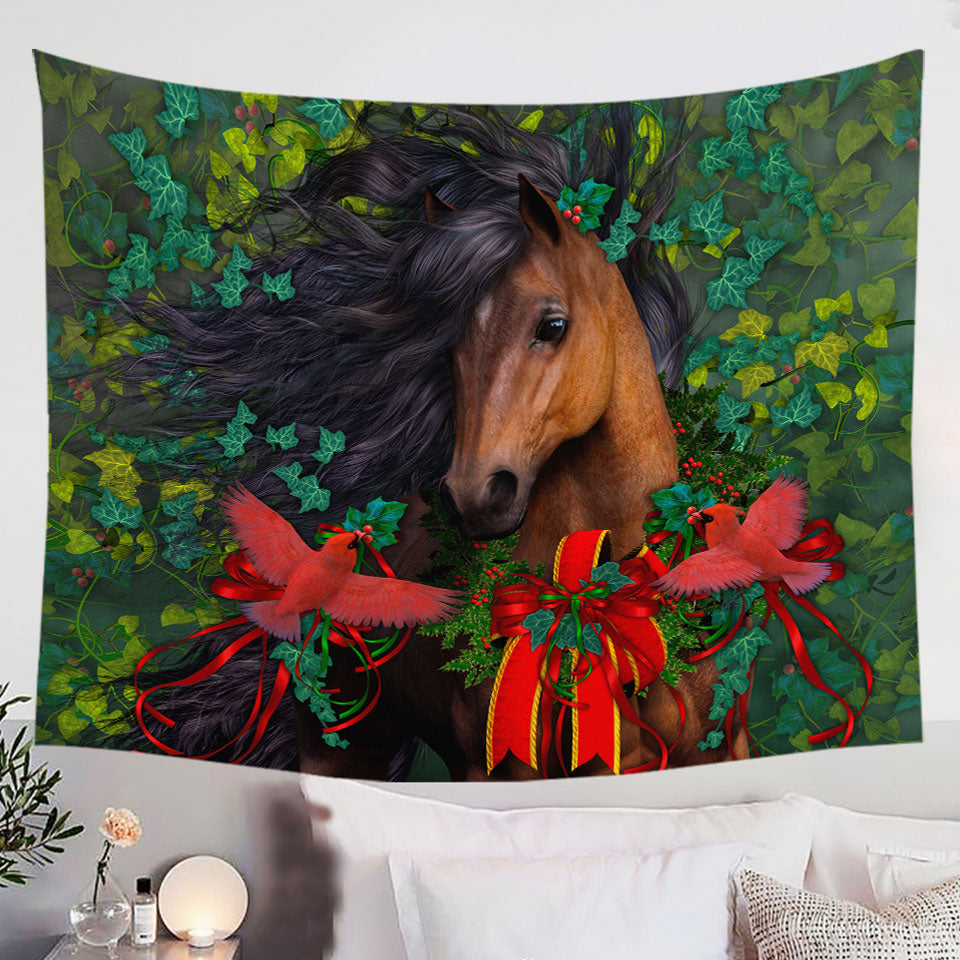 Horse-Art-Morgans-Christmas-Wall-Decor-Tapestry