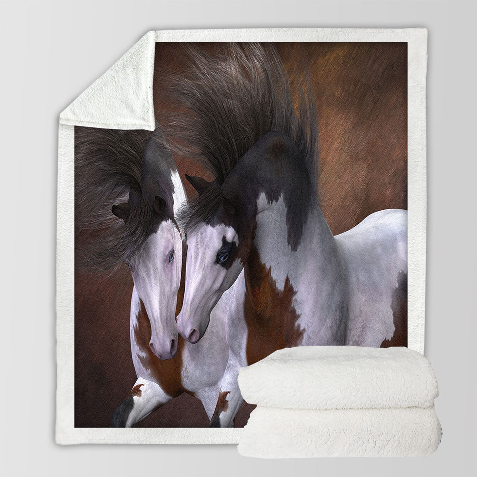 products/Horse-Art-Two-Young-White-Brown-Pinto-Horses