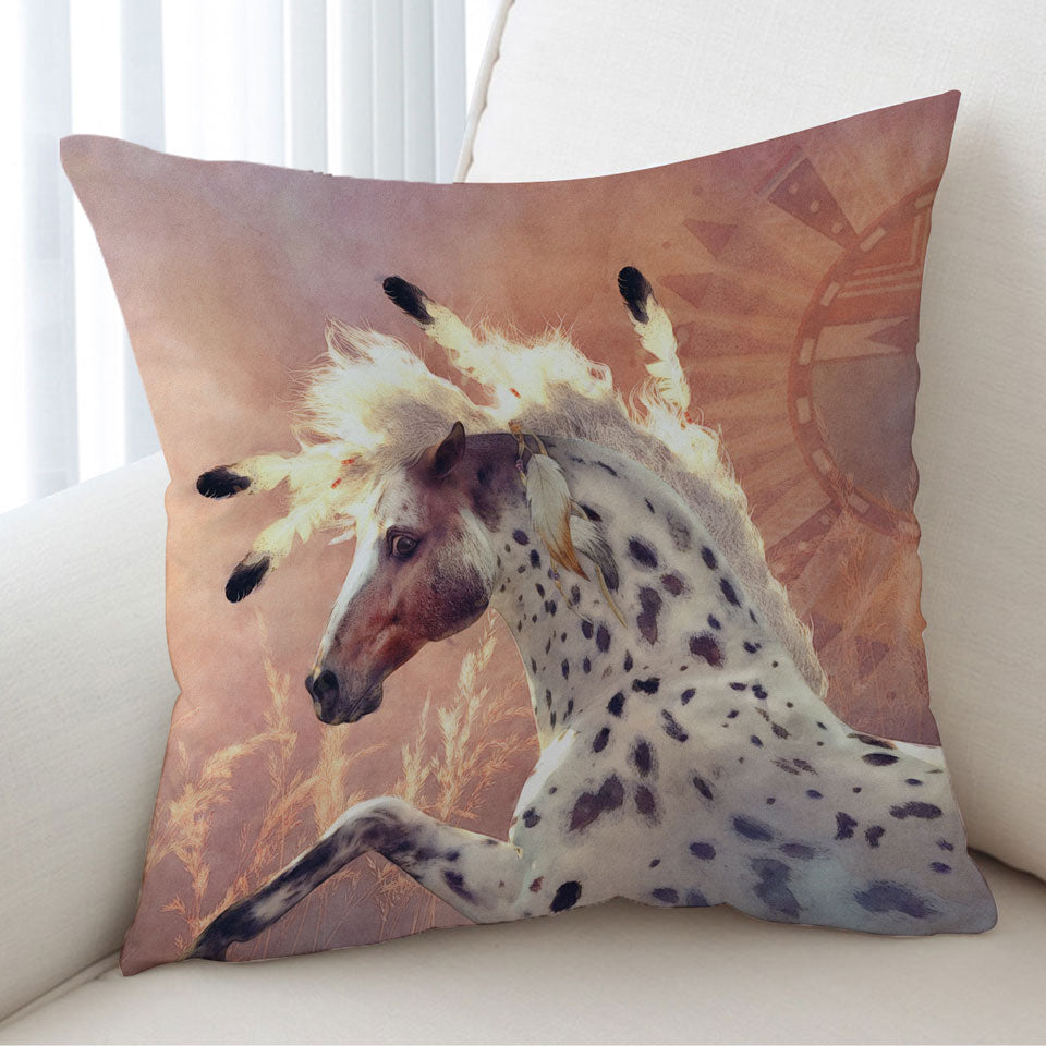 Horse Decorative Cushion Native American Horses Art the Prairie Wind
