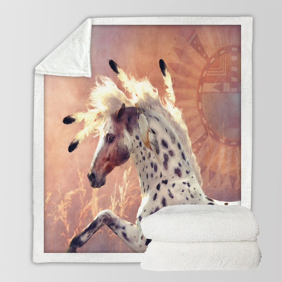 products/Horse-Sherpa-Blanket-Native-American-Horses-Art-the-Prairie-Wind