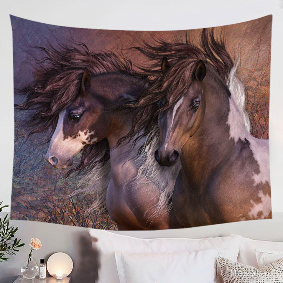 Horse-Wall-Decor-Art-Prints-the-Bachelors-Two-Attractive-Horses