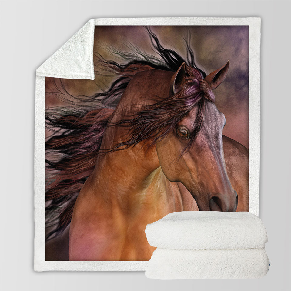 products/Horses-Art-Beautiful-Brown-Horse-Sherpa-Blanket