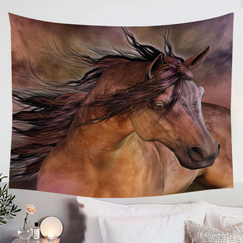 Horses-Art-Beautiful-Brown-Horse-Tapestry