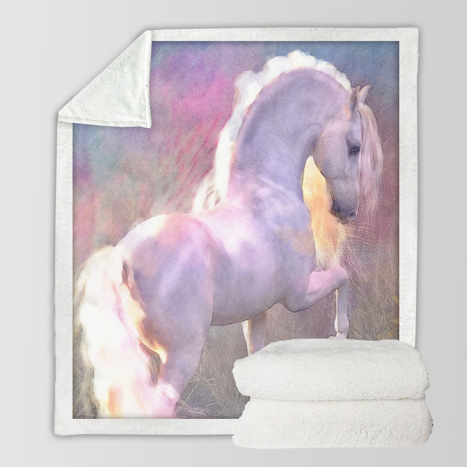 products/Horses-Art-Glow-White-Horse-Couch-Throws