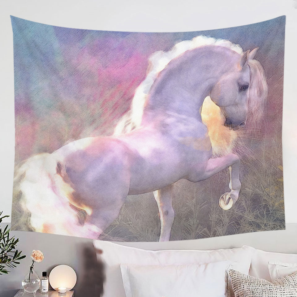 Horses-Art-Glow-White-Horse-Wall-Art-Prints