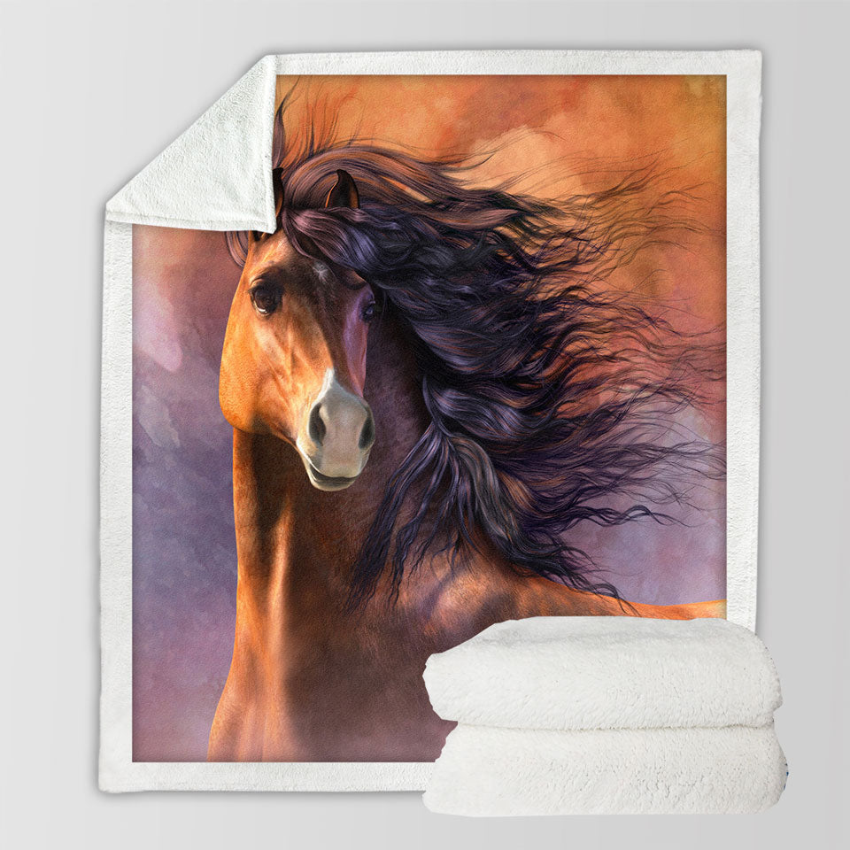 products/Horses-Art-Handsome-Brown-Horse-Unique-Throws