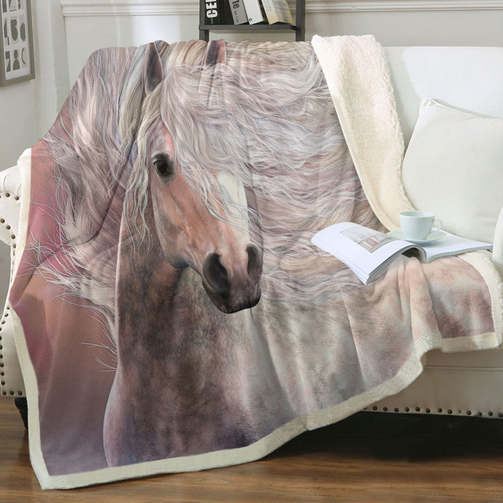 products/Horses-Art-Throws-Cielo-the-Long-Haired-White-Horse